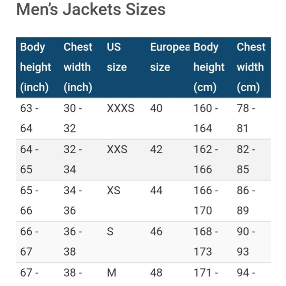 MENS SIZING CHART - Picture 8 of 8